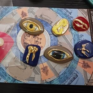 Schiaparelli SPECIAL Edition SIGNED CUFF LINK/ Buttons Ex Large Limited Set Of 7